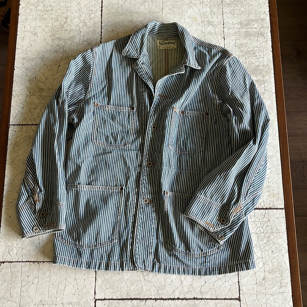 Stronghold engineer stripe denim jacket, M